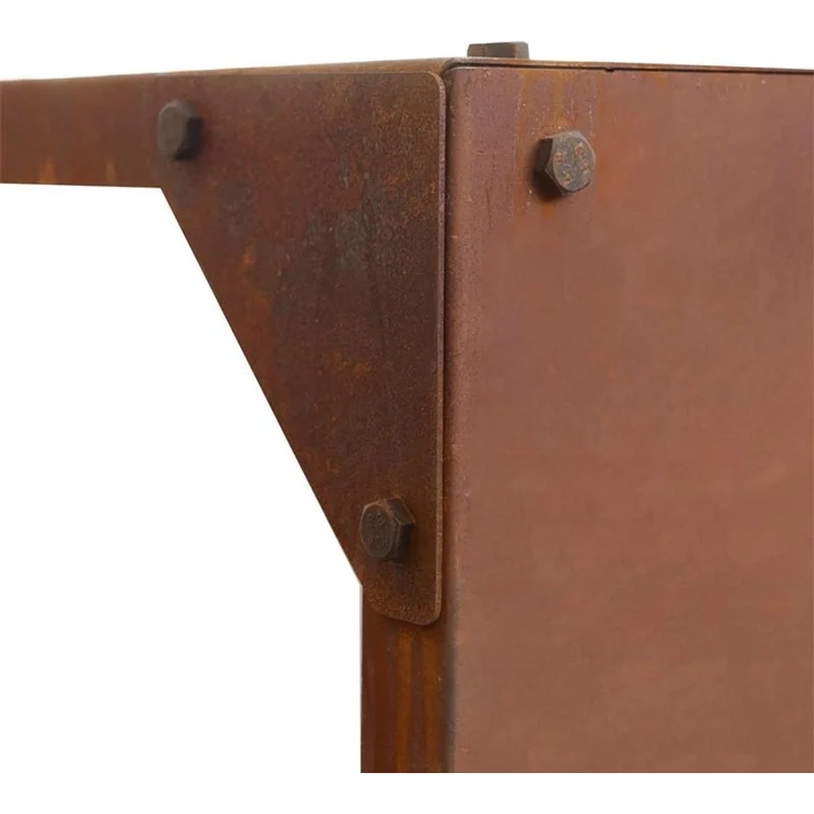 Cortenstahl Sichtschutzwand Brennholzregal 150x150x38 cm Rost Holzlager Edelrost – Bild 9