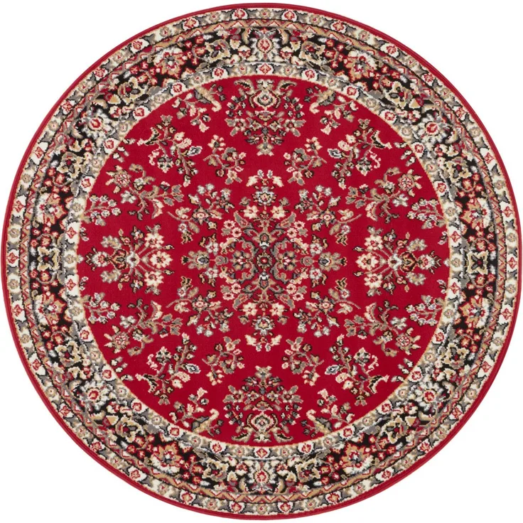 Kurzflor Orient Teppich Zabul - rot - 140 cm Durchmesser