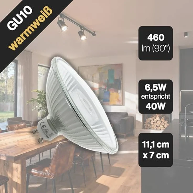 BOLD 10299 LED (RGB)-Lampe GU10 6 5 W (40 W) warmweiß – nicht dimmbar – Ø 111 mm x 70 mm – Bild 3