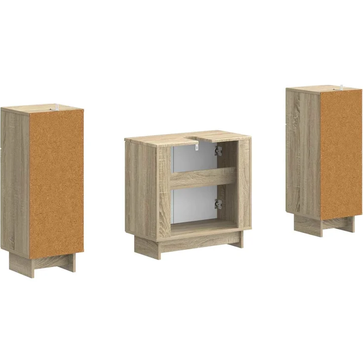 vidaXL 3-teiliges Badezimmer-Schranksystem EDE 3 stk. Sonoma-Eiche 3417983 – Bild 5