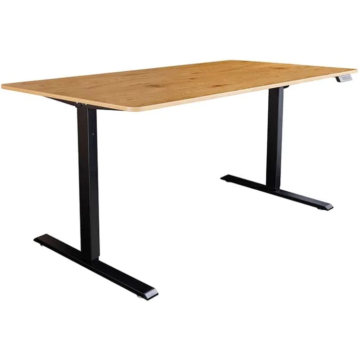 Höhenverstellbarer Schreibtisch KANTOR 140cm elektrisch Eiche Metallgestell – Bild 10
