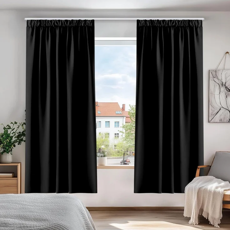 Deconovo Verdunkelungsvorhang Gardinen mit Kräuselband Blickdicht Vorhänge Wohnzimmer 2er Set, Vorhang Verdunkelung Vorhänge Kälteschutz Schlafzimmer Thermovorhang