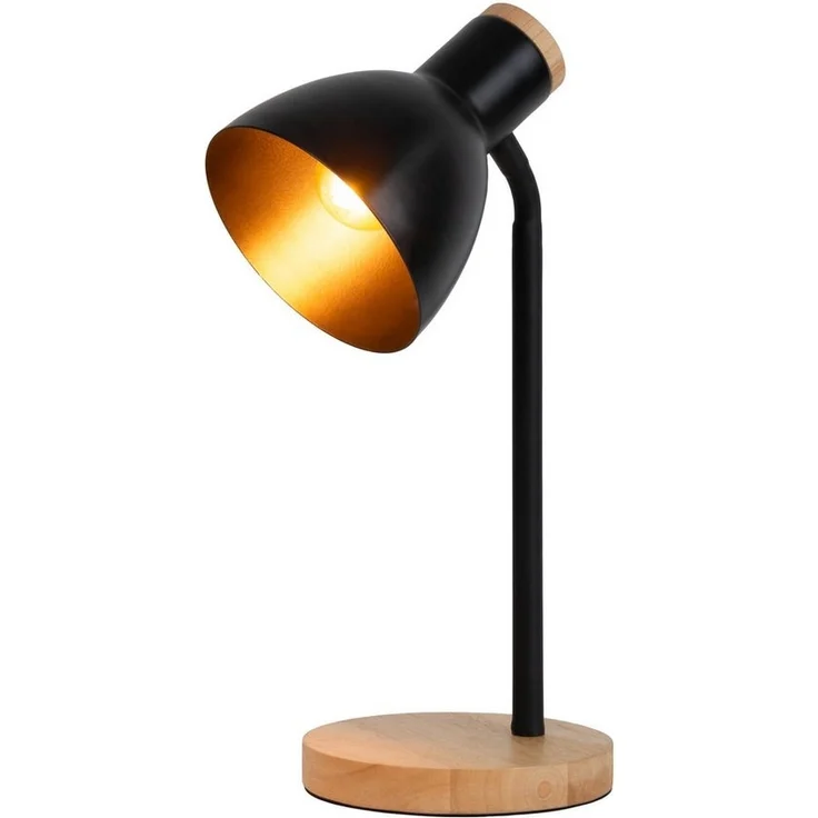 näve Schreibtischlampe Marie, ohne Leuchtmittel, Fuß und Schirm z.T. aus Holz, Schirm flexibel beweglich, E14 – Bild 5