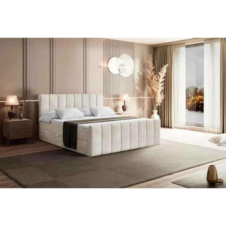 ALTDECOR Boxbett OTTA-Z, Doppelbett mit Multipocket-Matratze H4, H3 Bonellfederung, inkl. Topper und Kopfteil, Fußteil, 120-200 cm Breite – Bild 5