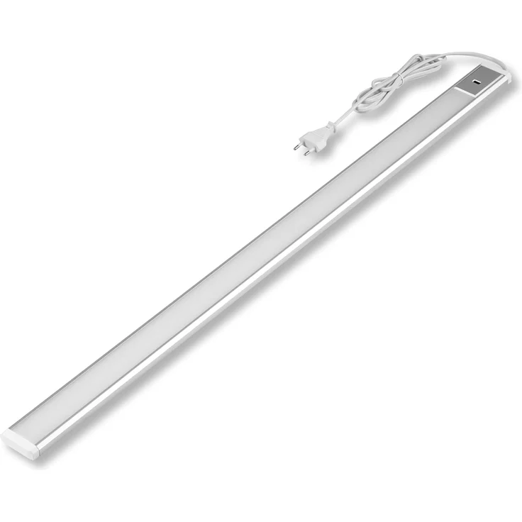 REV Unterbauleuchte Küche LED - Aluminium Schrankbeleuchtung 90cm, 10W, 850 Lumen, 3000K, Küchenbeleuchtung flach mit Sensor, einfache Montage, silber