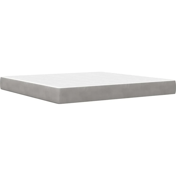 vidaXL Bettgestell mit Matratze Hellgrau 180x200 cm Samt 3415066 – Bild 5
