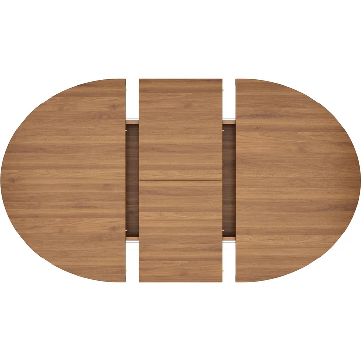 Esstisch ausziehbar, B 110–149,8 x T 110 x H 75 cm, MDF in Nussbaumoptik mit Stauraum – Bild 10