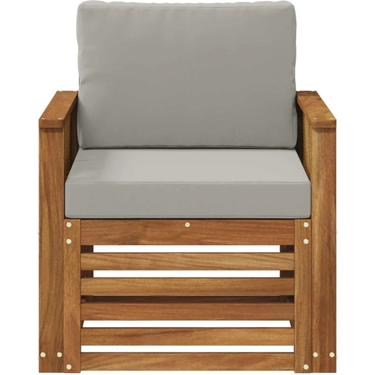 vidaXL Outdoor Mittelsofa Natur und Hellgrau Massivholz Akazie 3438915 – Bild 3