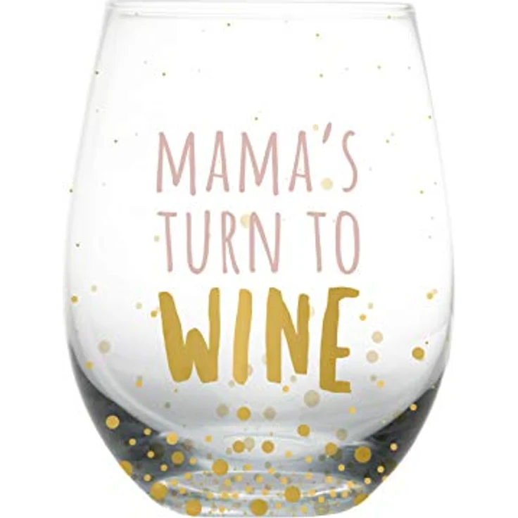 Pearhead Mamas Turn to Wine Stemless WIne Glass, Mother's Day Gifts, Large, 15 oz – Bild 2