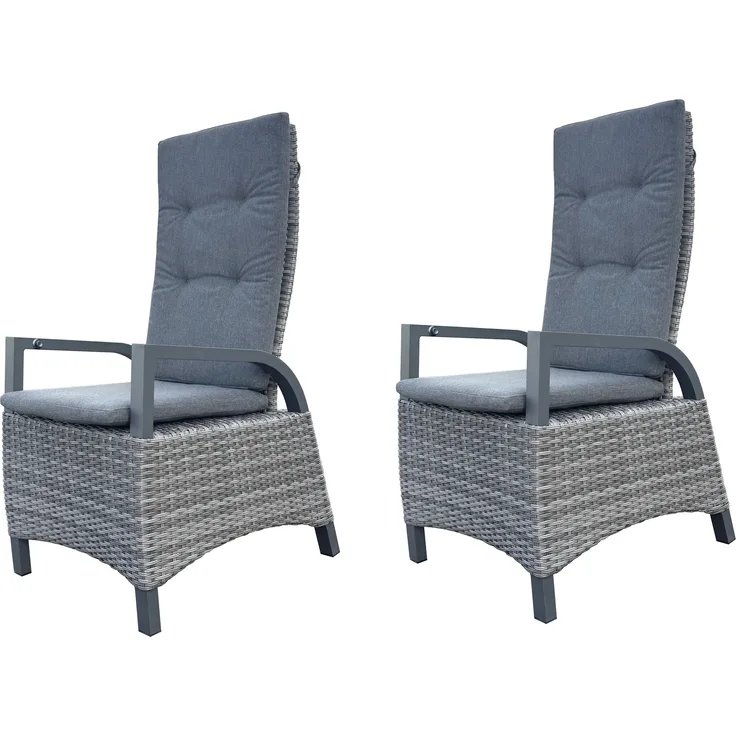 Garden Pleasure 2x Hochlehner RANA Set Garten Stuhl Poyrattan verstellbar Stühle