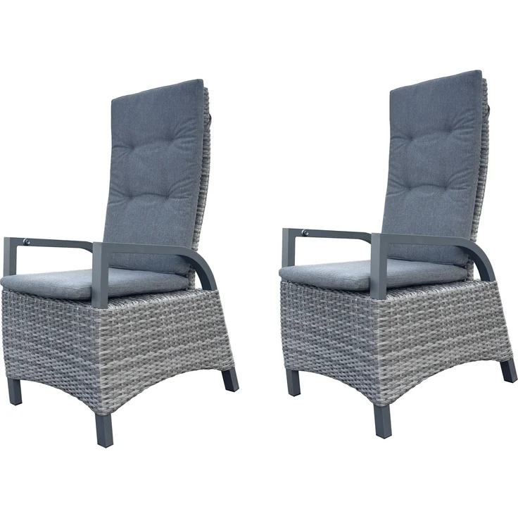 Garden Pleasure 2x Hochlehner RANA Set Garten Stuhl Poyrattan verstellbar Stühle – Bild 1