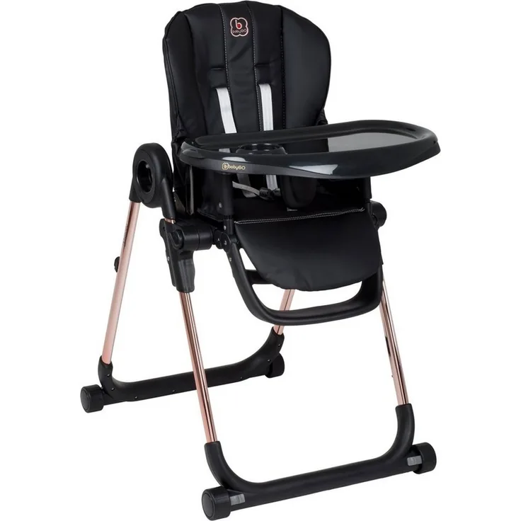 BabyGo 'Divan' Kinderhochstuhl, Schwarz/Rosegold