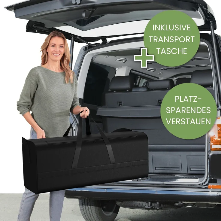 ELONEO Schlaf Topper Reise-Set 3 teilig: Visko-Matratzenauflage, Visko-Kopfkissen, hochwertige Transporttasche, 100% Visco, weiß, Visco-Topper: B 90 x L 200 x 3,5cm – Bild 3