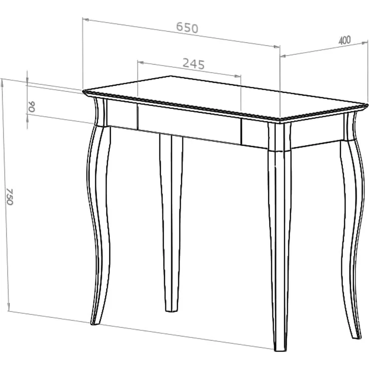 Ragaba Schreibtisch mit Schublade, MDF & Massives Buchenholz, 65x40 cm, Salbei Grün – Bild 3