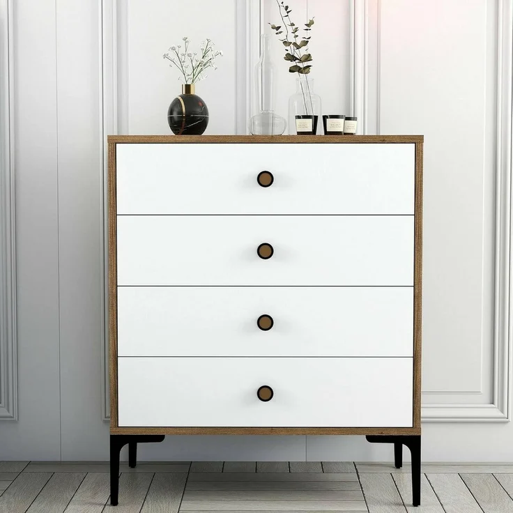 Dmora Kommode Aether 76 x 40 x 90,7 cm Braun, 4 Schubladen – Bild 5