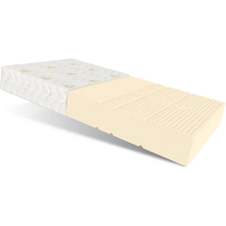 FDM Latexmatratze, Weiß, 80x200 cm, H2, 7 Liegezonen, Wendematratze, Oeko-Tex® Standard 100, Aloe Vera Bezug