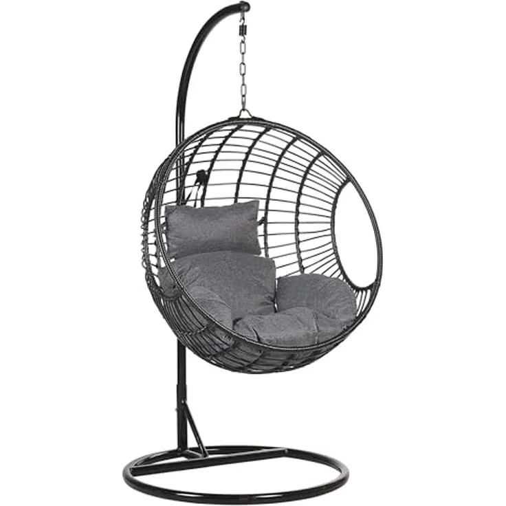 Hängesessel mit Gestell ASPIO Schwarz