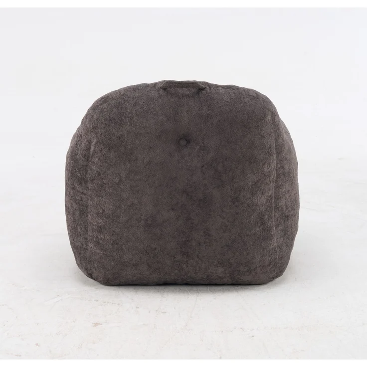 Sitzsack mit Füllung aus Schaumstoffflocken, Kunstfell-Sitzsacksofa mit Armlehnen, für Wohnzimmer, Schlafzimmer und Leseecke, keine Montage erforderlich, Dunkelgrau – 95 x 95 x 79 cm – YOUDENOVA – Bild 10