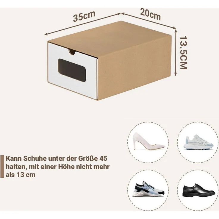 Clanmacy Schuhbox 10/20X Schuhboxen Boxen stapelbar mit Sichtfenster Schuhe Spielzeug (10 St) – Bild 2