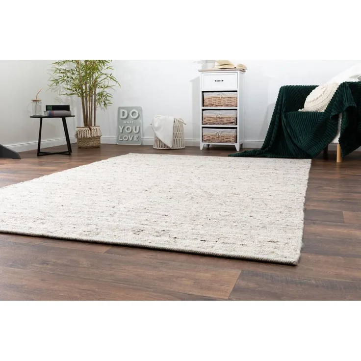 Handweb Teppich Korinth, Farbe: Natur Dunkel, Größe: 70x130 cm