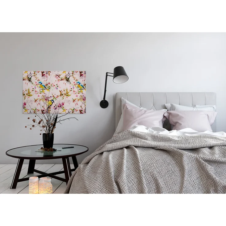 Leinwandbild Vögel Rosa Gelb Grün 90x60 DD120351 Keilrahmen Wandbild Leinwand – Bild 3