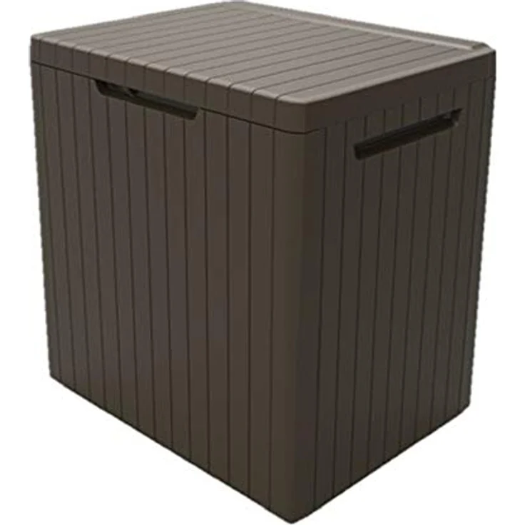 Keter City Box, Aufbewahrungsbox, Braun, Inhalt: 113L, Maße: HxTxB 55 x 44 x 57,8 cm, ideal für Balkon und kleine Flächen – Bild 2