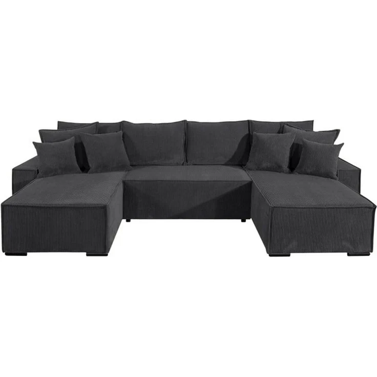 COLLECTION AB Wohnlandschaft Manhattan U-Form, B: 313 cm, in Breit- oder Normalcord, mit Bettfunktion, Bettkasten & Zierkissen, Federkern – Bild 4