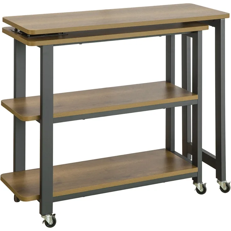 SoBuy FWT83-PF Couchtisch, Spanplatte, PVC-Beschichtung, Braun, 80 x 69 x 30 cm