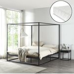 Himmelbett Kristianstad mit Matratze 180x200 cm Schwarz [en. casa]