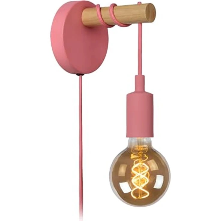 LUCIDE POLA - Wandleuchte Kinderzimmer - Ø 12 cm - 1xE27 - Rosa – Bild 2