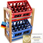 Dimono Flaschenregal DIMONO Bambus Getränkekisten Regal – Ablage für 2/3/6 Kisten, für Bier, Wasser & Limonade, Leergut Aufbewahrung