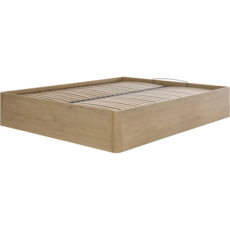 Beautysofa Bett SARA mit Bettkasten, Metallrahmen und Gasdruckfedern (Erhältlich in 3 Breiten: 140, 160 oder 180 cm, Dekor Eiche Cremona, stabile 22 mm Möbelplatte), mit oder ohne Matratze – Bild 2
