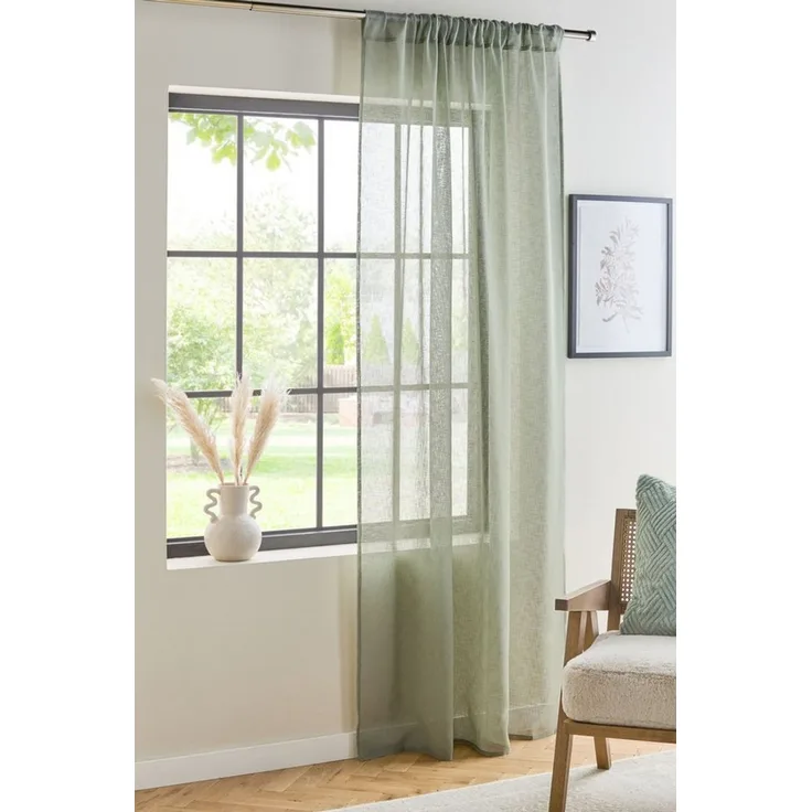 Next Gardine Transparente Voile-Bahnenvorhänge mit Schlaufen (1 St), Stangendurchzug, transparent