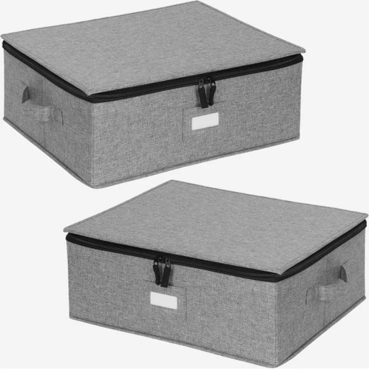 Relaxdays Aufbewahrungsbox für Geschirr 2er Set – Bild 10
