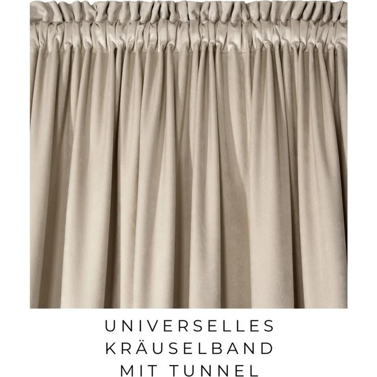 Eurofirany Vorhang VELVET (2 St), Kräuselband, blickdicht, Samt, 2er-Set Vorhang aus Velvet, mit mittlerem Verdunkelungsgrad, Tunnelzug – Bild 4