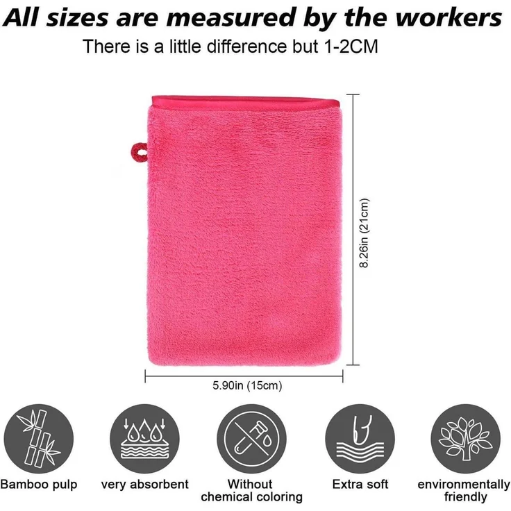10x Mikrofaser Waschhandschuhe 15x21cm, Wiederverwendbar, 5 Farben – Bild 2