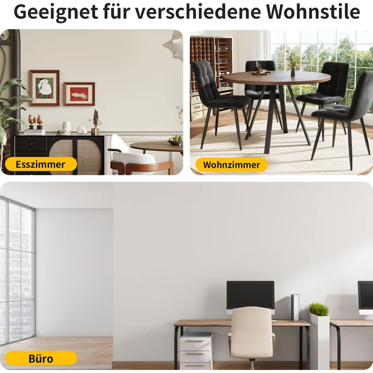 Quadratischer Esstisch 80×80 cm, MDF Tischplatte mit stabilen Metallbeinen, kompakter Küchentisch, Arbeits- und Studiertisch, multifunktional – Bild 6