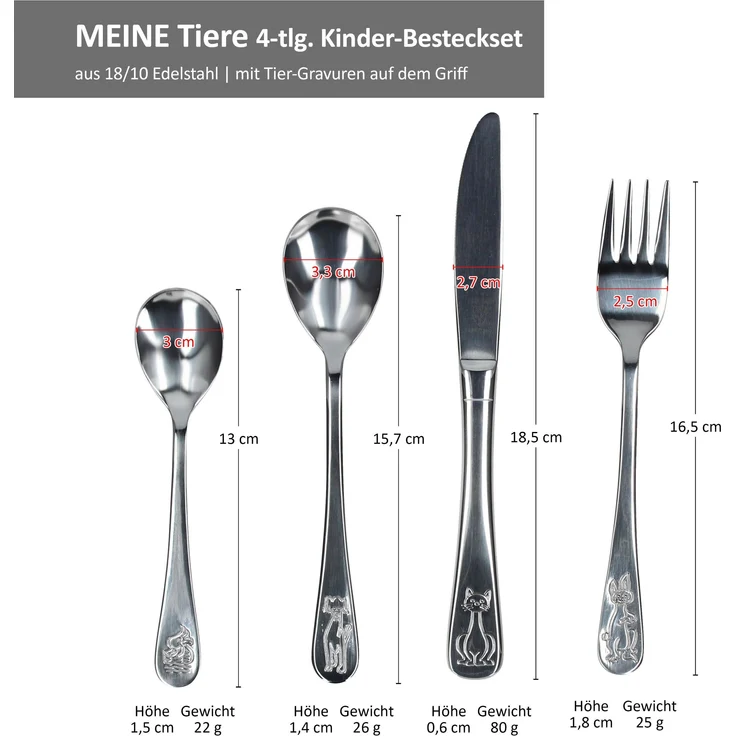 Kinderbesteck 4-tlg. MEINE TIERE – Bild 5