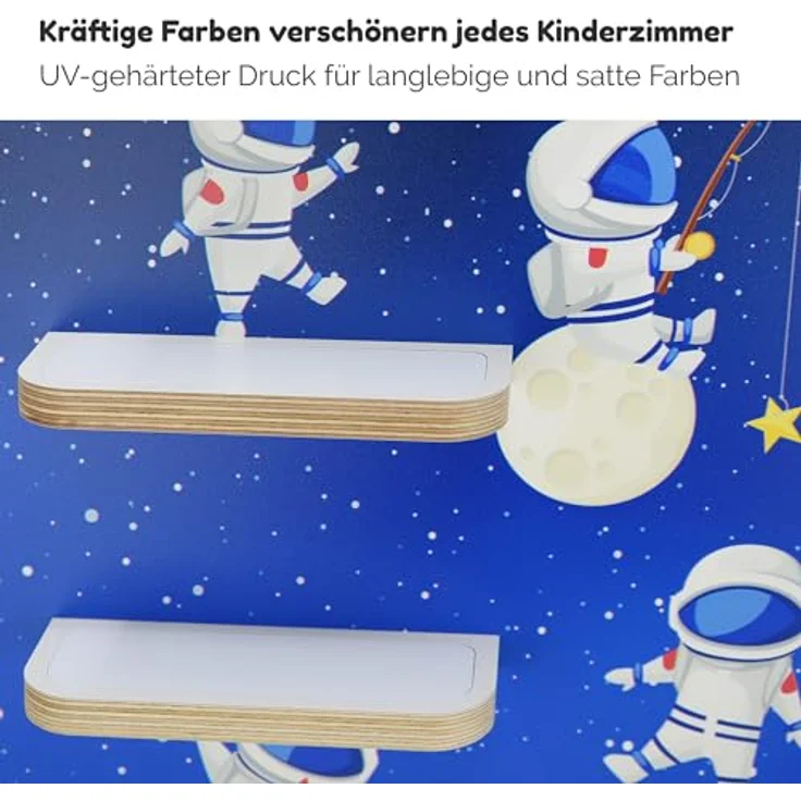 stadtecken Holzregal für Musikbox I Passend für die Toniebox und ca. 35 Tonies I Perfekte Aufbewahrung im Kinderzimmer I zum Aufstellen oder Aufhängen (Kosmos) – Bild 6