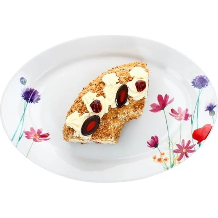 MamboCat Servierplatte Marie Servierplatte oval Porzellan 35,5x24,3cm Blumen Grill-Teller, Porzellan – Bild 2