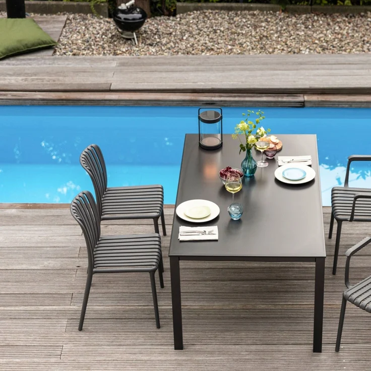 Kettler LAGO Stapelstuhl Grau wetterfest, Gartenstuhl stapelbar & ergonomisch – Bild 2