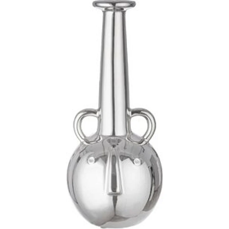Gilde Gesichtsvase, "Viso", Gesichtsmotiv, Keramik, silberfarben, VE 1, H. 38 cm, D. 17,5 cm Höhe: 38.00 cm Durchmesser: 17.50 cm 47477 – Bild 5