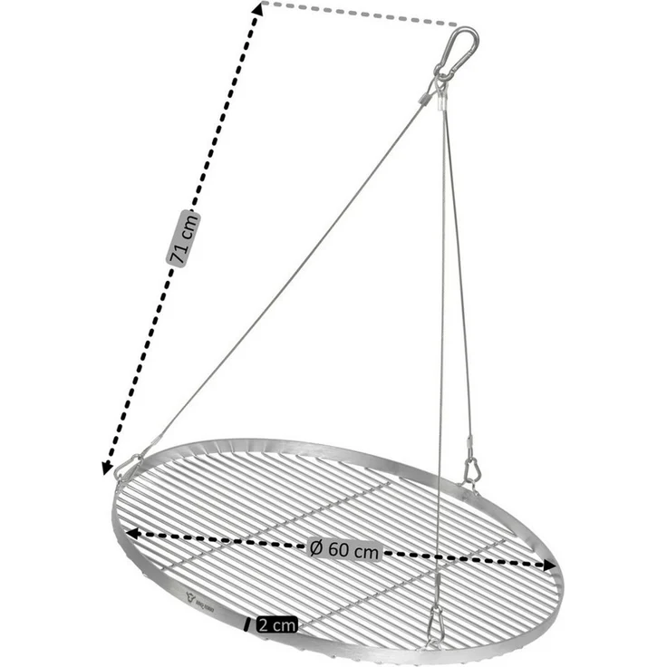 BBQ-Toro Grillrost Edelstahl Grillgitter Rund Ø 60 cm, Hängegrill Rost, V2A – Bild 2