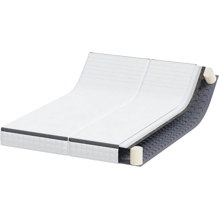 vidaXL Matratze 2 pcs Weiß und Grau 70 x 190 cm Bonell Feder 4106442 – Bild 3