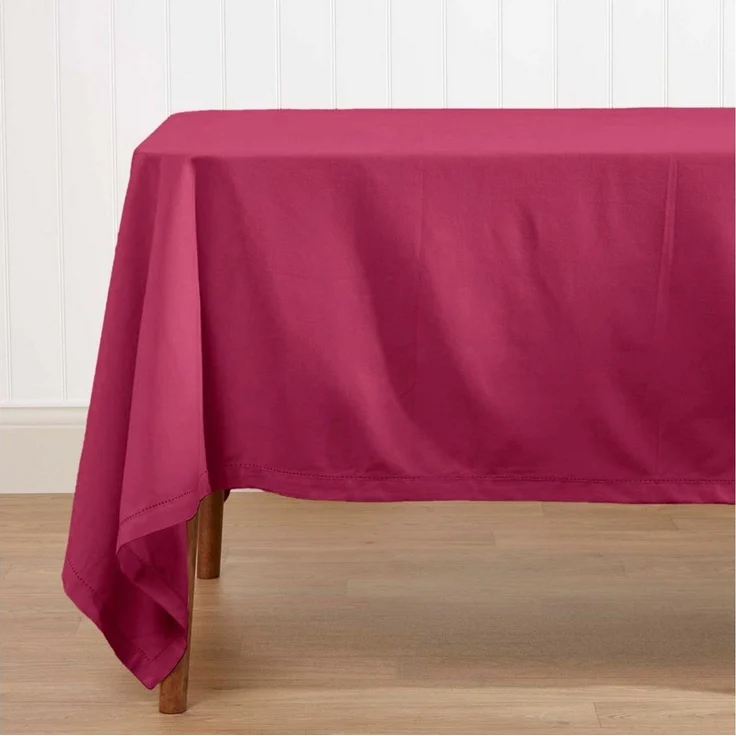 Homescapes Tischdecke Tischdecke weinrot – 137 x 137 cm, 100% Baumwolle (1-tlg) – Bild 2