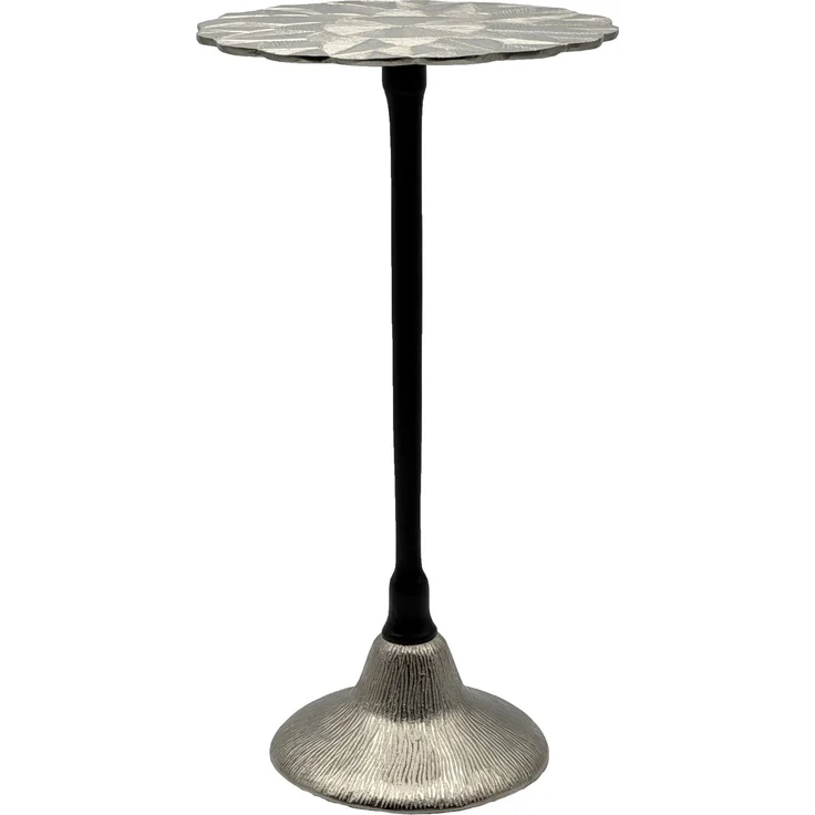 FineBuy Beistelltisch Aluminium 29cm - Kleiner runder Anstelltisch aus Metall silber - Design Wohnzimmertisch - Dekotisch - Couchtisch - Metalltisch Handmade pflegeleicht – Bild 6
