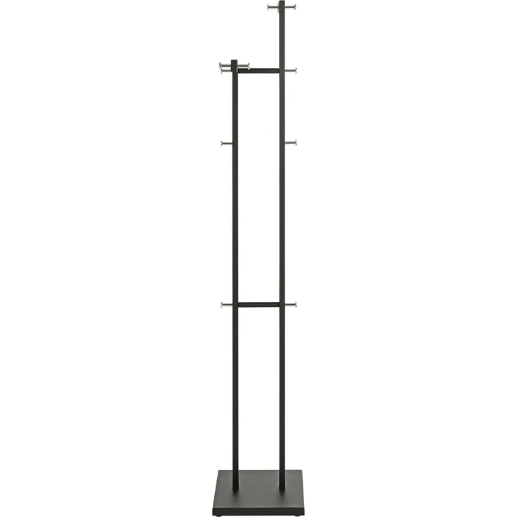 Garderobenständer >54554< in chrom, schwarz, Metall - 42x175x30cm (BxHxT) – Bild 3