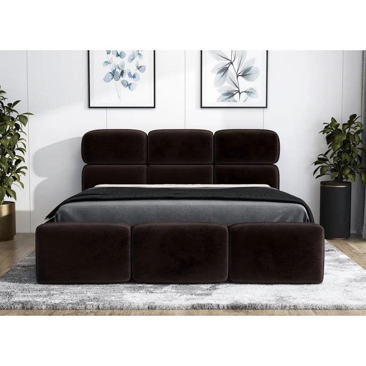 Polsterbett MAROKO 160x200 mit Matratze, Bettkasten und Lattenrost. Farbe: Espresso 6 – Bild 1