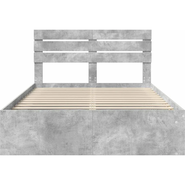 vidaXL Bettrahmen mit Kopfteil Beton 140 x 200 cm Massives Kiefernholz 3411410 – Bild 6