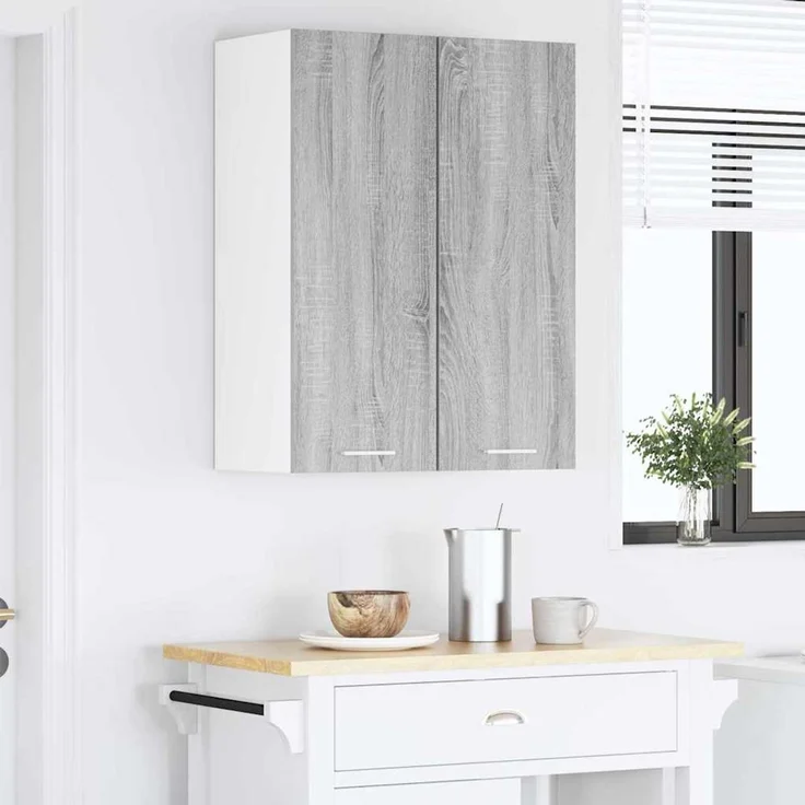 vidaXL Hängeschrank 2 stk. Grau Sonoma und Weiß 30 x 31 x 80 cm 884253 – Bild 4